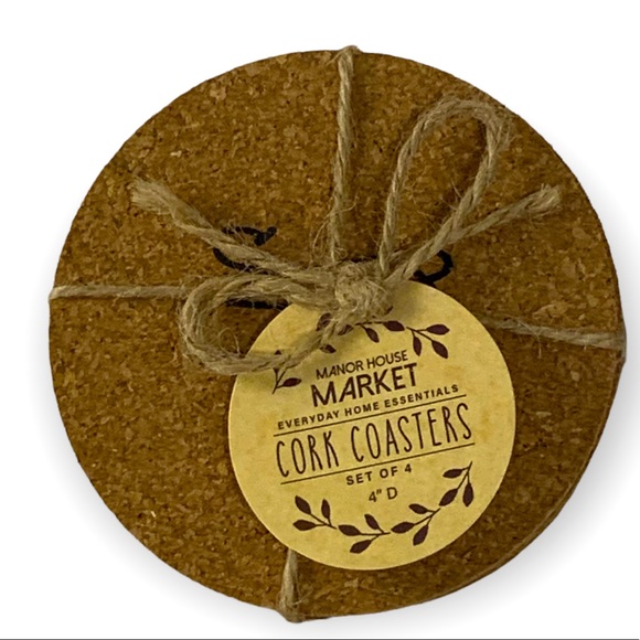 Cork Coasters Set of 4 Rae Dunn Font Quotes Neutral By Manor House Market 4 in - Picture 3 of 10